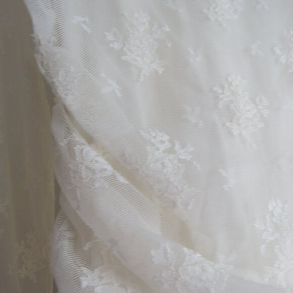 BHLDN Bailee White Lace Ruched Stretch Bodycon Dress Romantic Wedding Size S - Picture 9 of 16